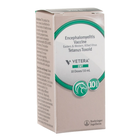 VETERA® EWT,"Vaccine box carton shown from front and side angles"