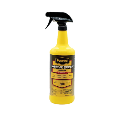 Pyranha® Wipe N Spray Oil Base Equine Fly Spray,"Yellow spray bottle with black trigger sprayer"