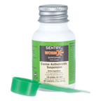 Sentry® WormX DS Liquid Dewormer,"Bottle with green label and dosing cap"