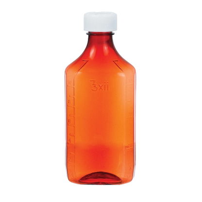 Amber Bottles,"Amber bottle with white screw cap"