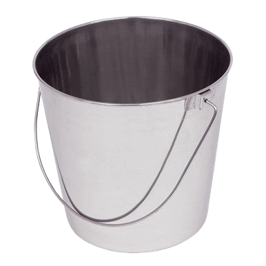 Stainless Steel Pails,"Metal pail with wire handle"