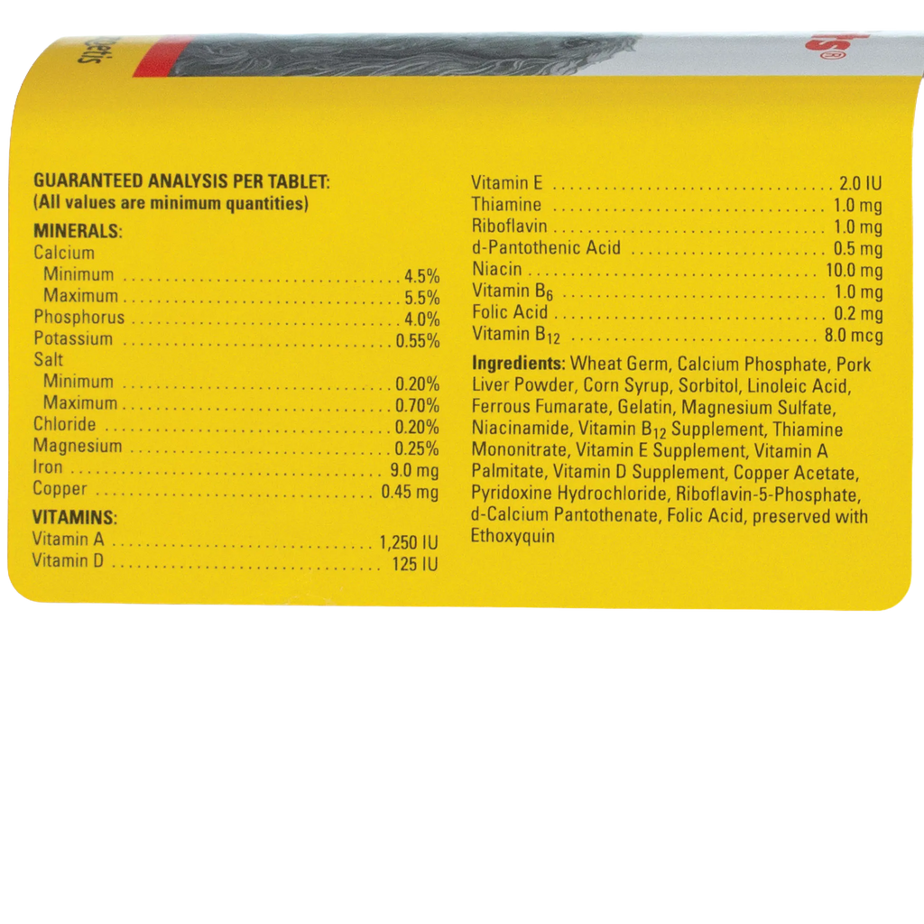 Vi-Sorbits®,"Yellow bottle label side with supplement facts panel"