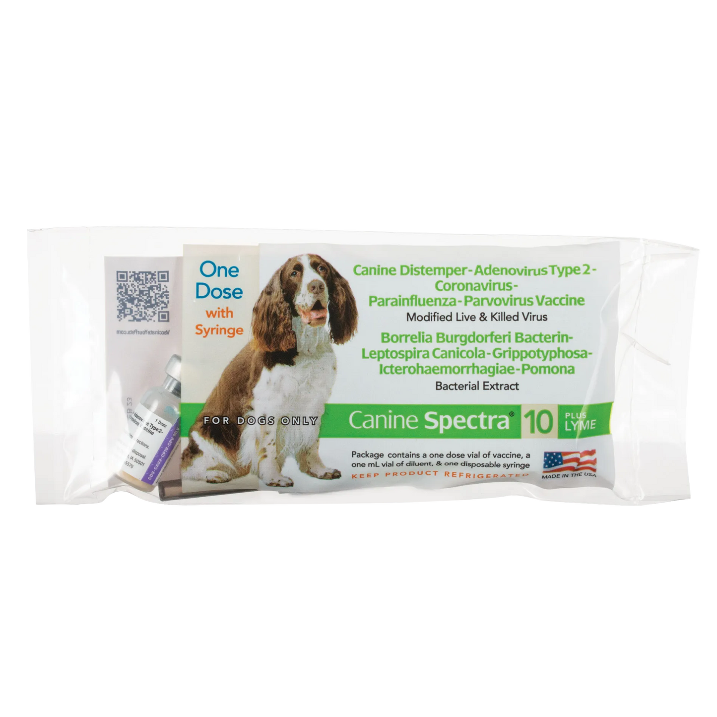 Canine Spectra® 10 Plus Lyme,"Vaccine package with vial and syringe"
