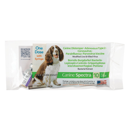 Canine Spectra® 10 Plus Lyme,"Vaccine package with vial and syringe"