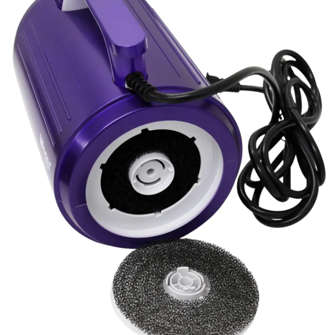 Solo-Stream Dryer by Waggz,"Purple dryer unit with power cord and round foam filter"