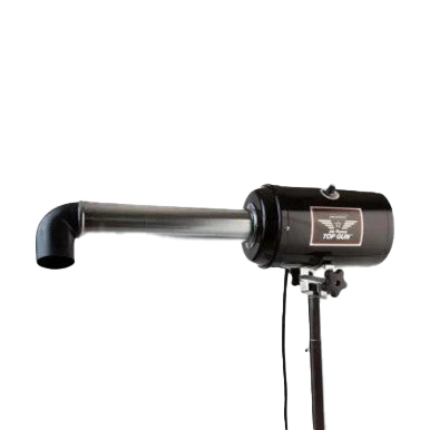 Top Gun Stand Dryer Variable Speed,"Black stand dryer with curved nozzle on tripod stand"