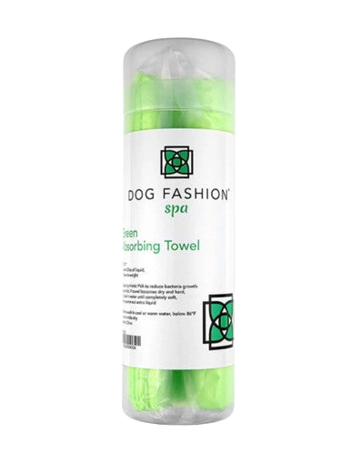 Absorption Towel,"Rolled green towel in clear plastic tube"