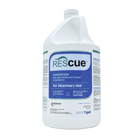 Rescue®  Disinfectant Cleaner,"White 1 gallon bottle with handle and blue front label"