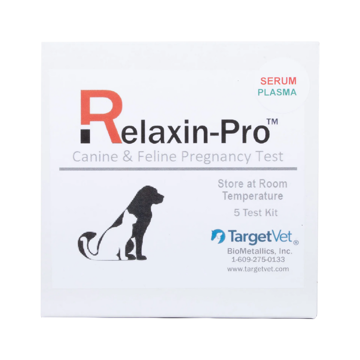 Relaxin™ Pro,"Front view of white test kit box with dog and cat silhouettes"