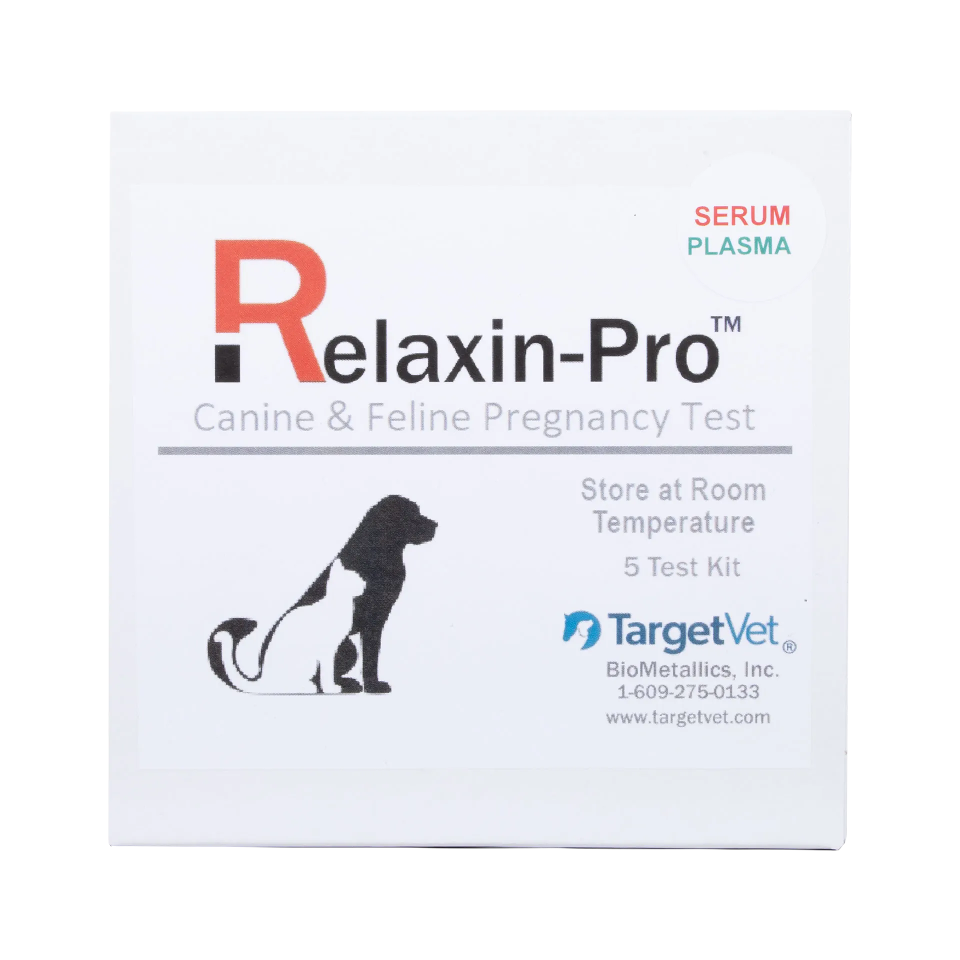 Relaxin™ Pro,"Front view of white test kit box with dog and cat silhouettes"