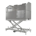 Dog Grooming Electric Tub with Lift-up Door by Waggz,"Stainless steel grooming tub on hydraulic lift base"