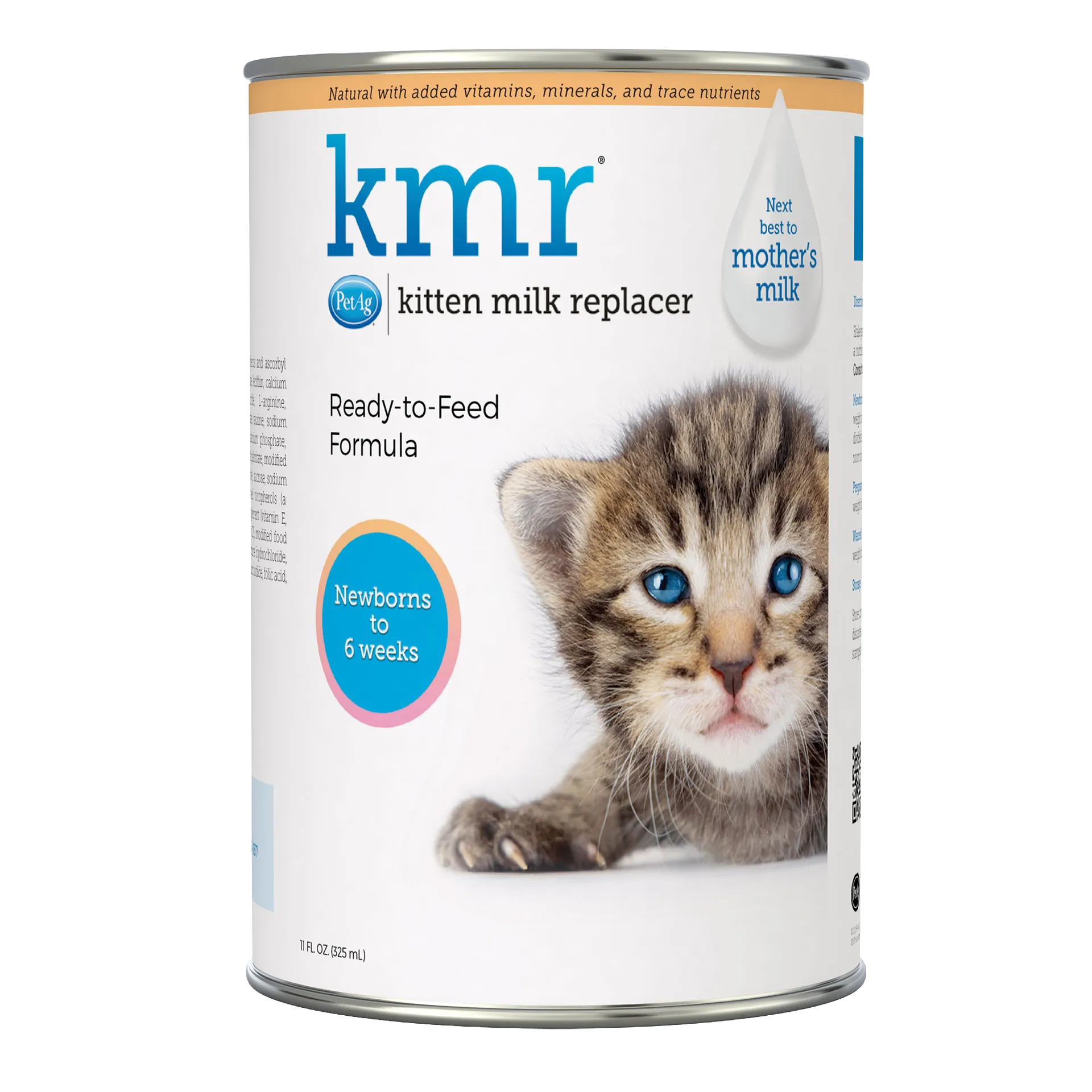 KMR®,"Front view of canned kitten milk replacer with kitten image"