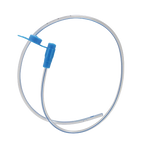 Nasogastric Tube,"Coiled clear tube with blue connector and tip"