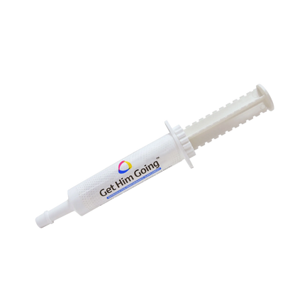 Breeder's Edge® His Edge,"White dosing syringe with plunger"