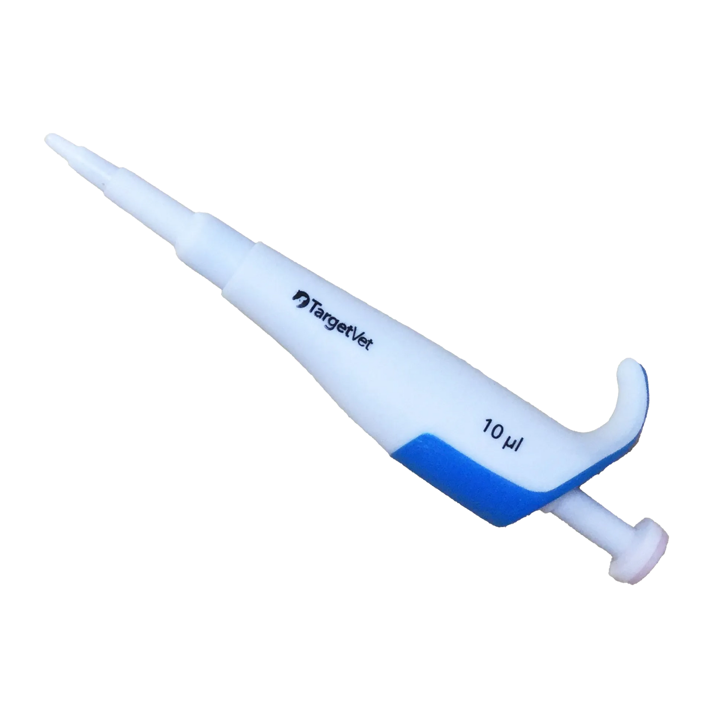 10 ul pipetter for Immuno-Chek G - IgG Test Kit,"White pipetter with blue thumb grip and hooked handle"