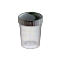 Specimen Cup,"Clear specimen cup with black screw-on lid"