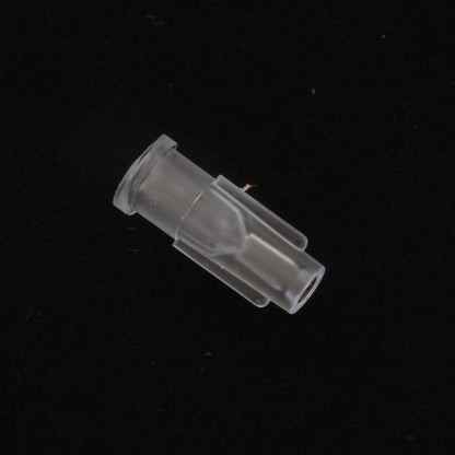 Straw Adapter,"Clear plastic adapter with flanged end and tapered nozzle"