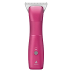 Emerge Clipper Pink with Wide 30 Blade by Andis,"Pink clipper with wide silver blade, front view"