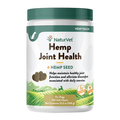 Hemp Joint Health,"White supplement jar with green lid, front label view"