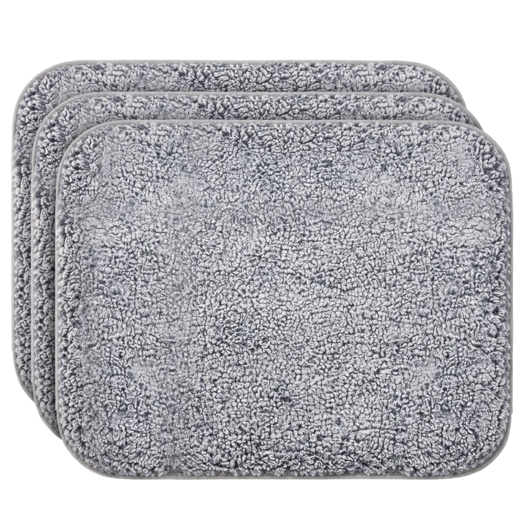 Puppywarmer Bundles,"Stack of three gray rectangular fleece pads"