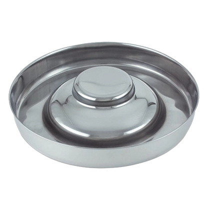 Flying Saucer Dish,"Round stainless steel dish with raised center insert"