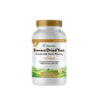 Brewers Dried Yeast Formula with Garlic Flavoring,"White supplement bottle with gold cap and front label"