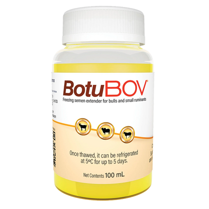 BotuBov Freezing Extender,"Plastic bottle with white cap and yellow liquid"