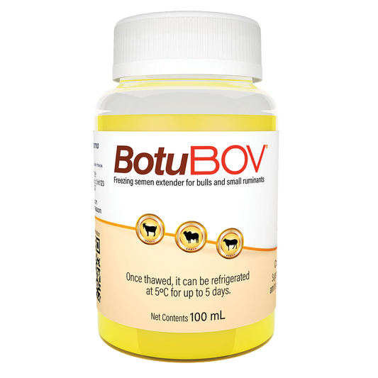 BotuBov Freezing Extender,"Plastic bottle with white cap and yellow liquid"