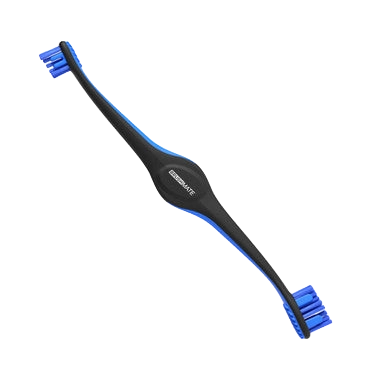 BrushMate Premium Toothbrush,"Black double-ended toothbrush with blue bristles"
