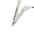 Skin Stapler,"Close-up side view of metal stapler tip"