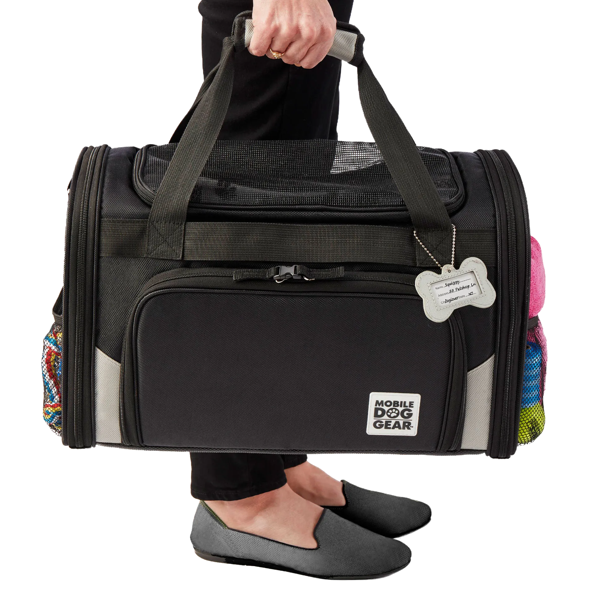 Mobile Dog Gear Pet Carrier Plus,"Black pet carrier bag with shoulder straps and front zip pocket"
