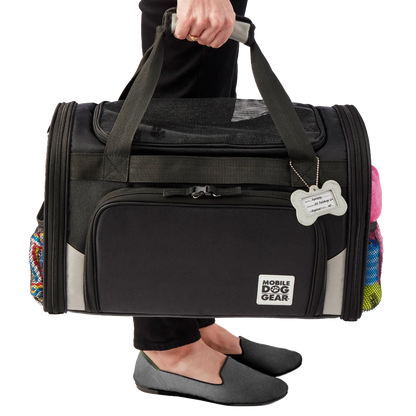 Mobile Dog Gear Pet Carrier Plus,"Black pet carrier bag with shoulder straps and front zip pocket"