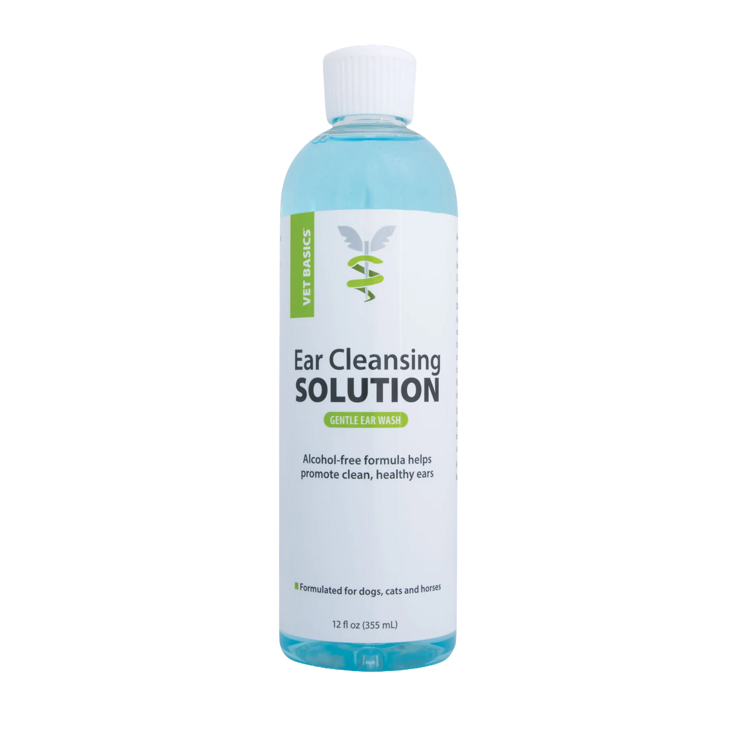 Vet Basics® Ear Cleansing Solution,"Blue bottle with white screw cap"