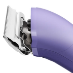 Emerge Clipper Purple by Andis,"Purple clipper with blade close-up side view"