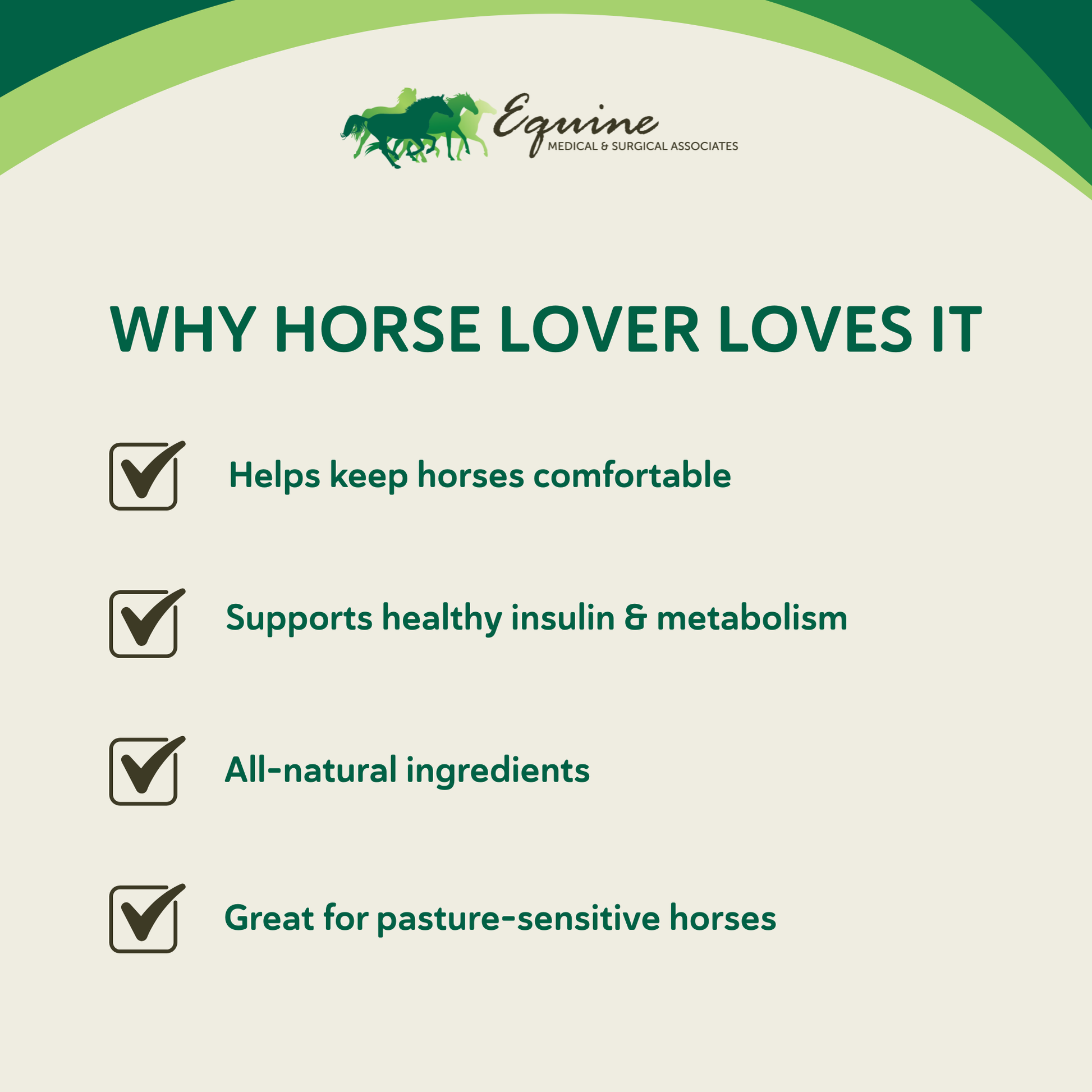 Heiro™,"Horse comfort benefit checklist graphic"