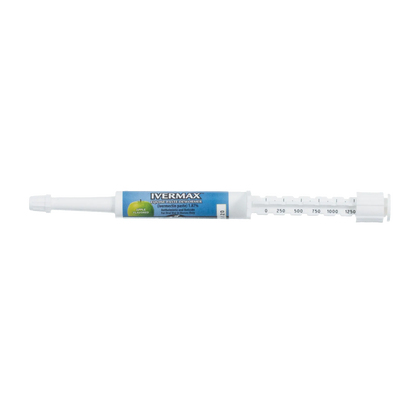 Generic Eqvalan Paste,"White oral paste syringe with blue label and dose markings"
