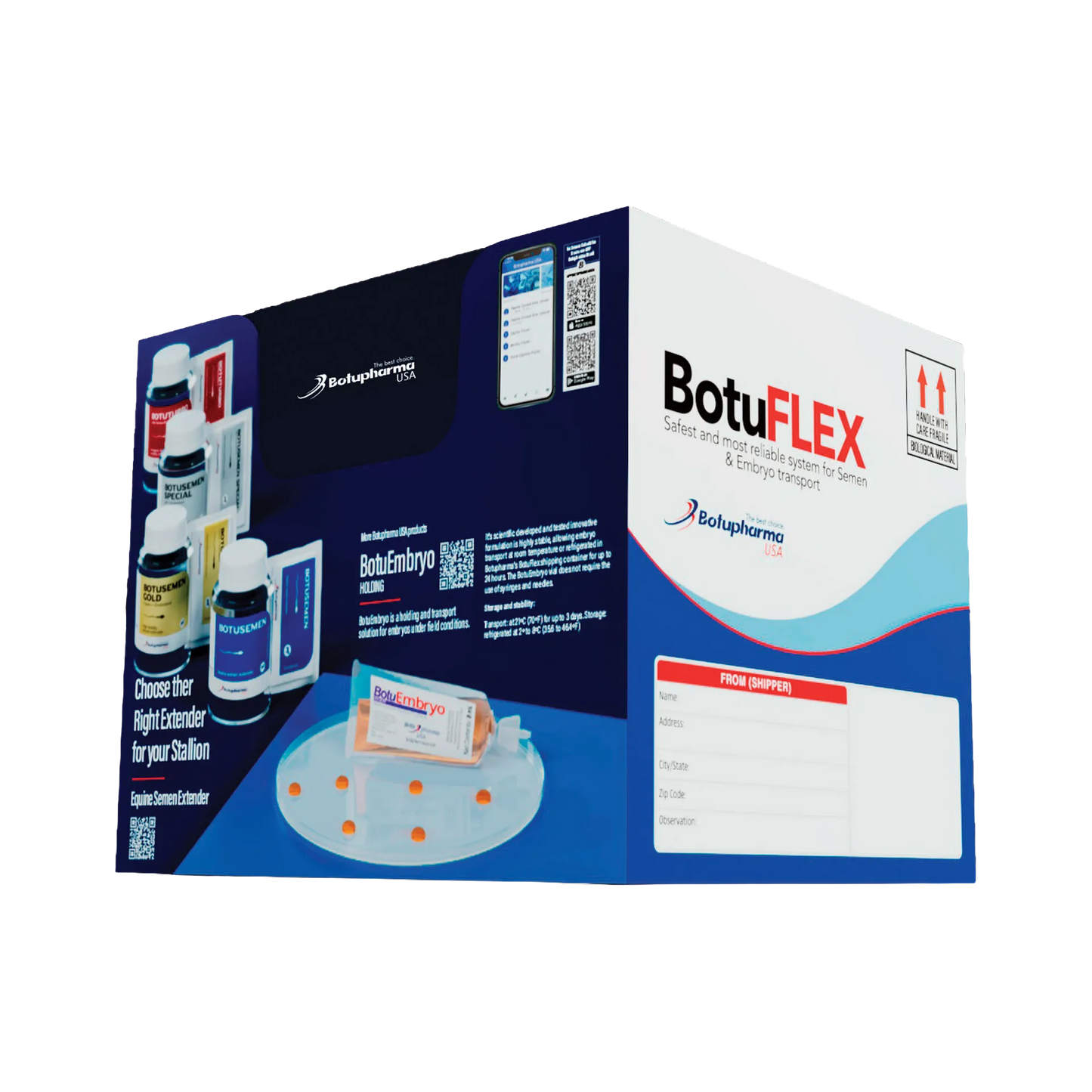 BotuFlex,"Shipping box with vials, packet, and clear tray insert"