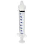 Puppywamer Latchons Syringe Nipple Feeders,"Clear syringe with nipple tip and blue measurement markings"