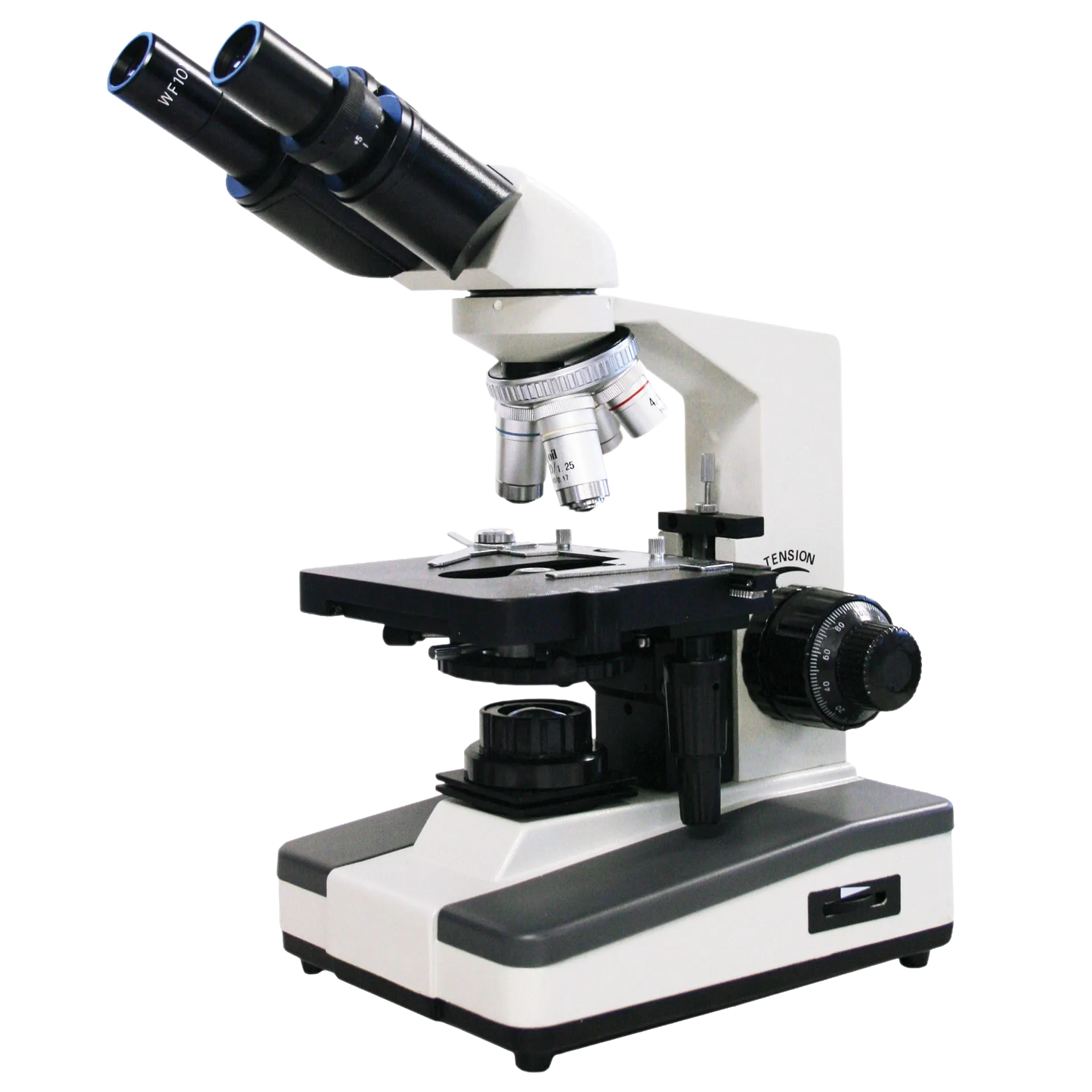 M Series Binocular Microscope,"Binocular microscope with angled eyepieces and mechanical stage"