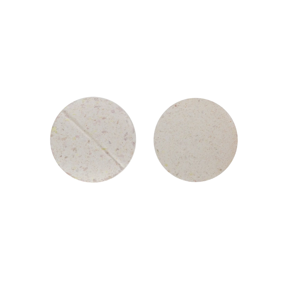 Nemacor Maxx 4,"Two round speckled tablets, front and back view"