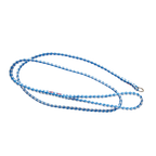 Poly Braided Leads,"Blue and white braided lead with metal loop end"