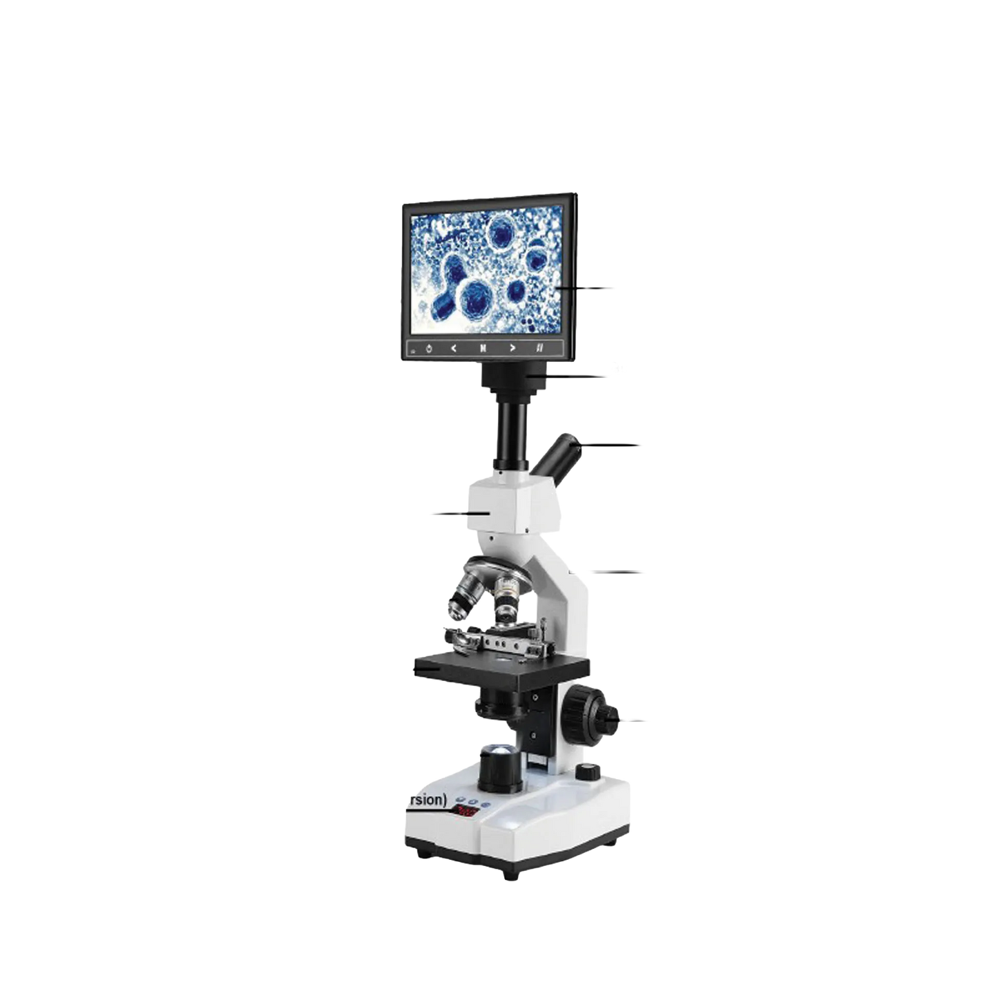 SS-MICROTEMP Heated Stage Microscope with LCD Screen,"Microscope with mounted LCD screen and heated stage"