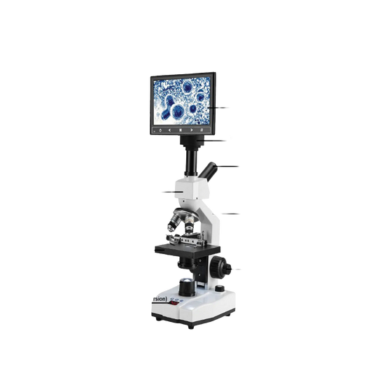 SS-MICROTEMP Heated Stage Microscope with LCD Screen,"Microscope with mounted LCD screen and heated stage"
