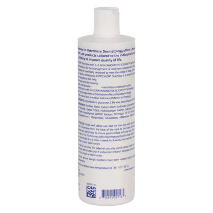 Ketochlor® Shampoo,"White shampoo bottle showing side and back label"