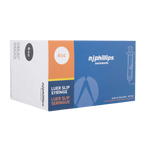 Small Syringes without Needles,"Blue and white syringe box with orange panel"