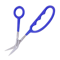 Aaronco NEATEN'R Mini Scissor,"Blue-handled curved mini scissors"
