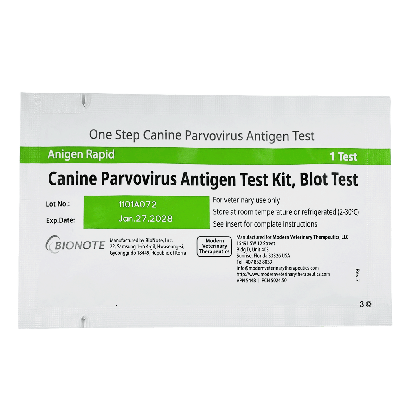 Antigen Canine Parvovirus Rapid Test Kit