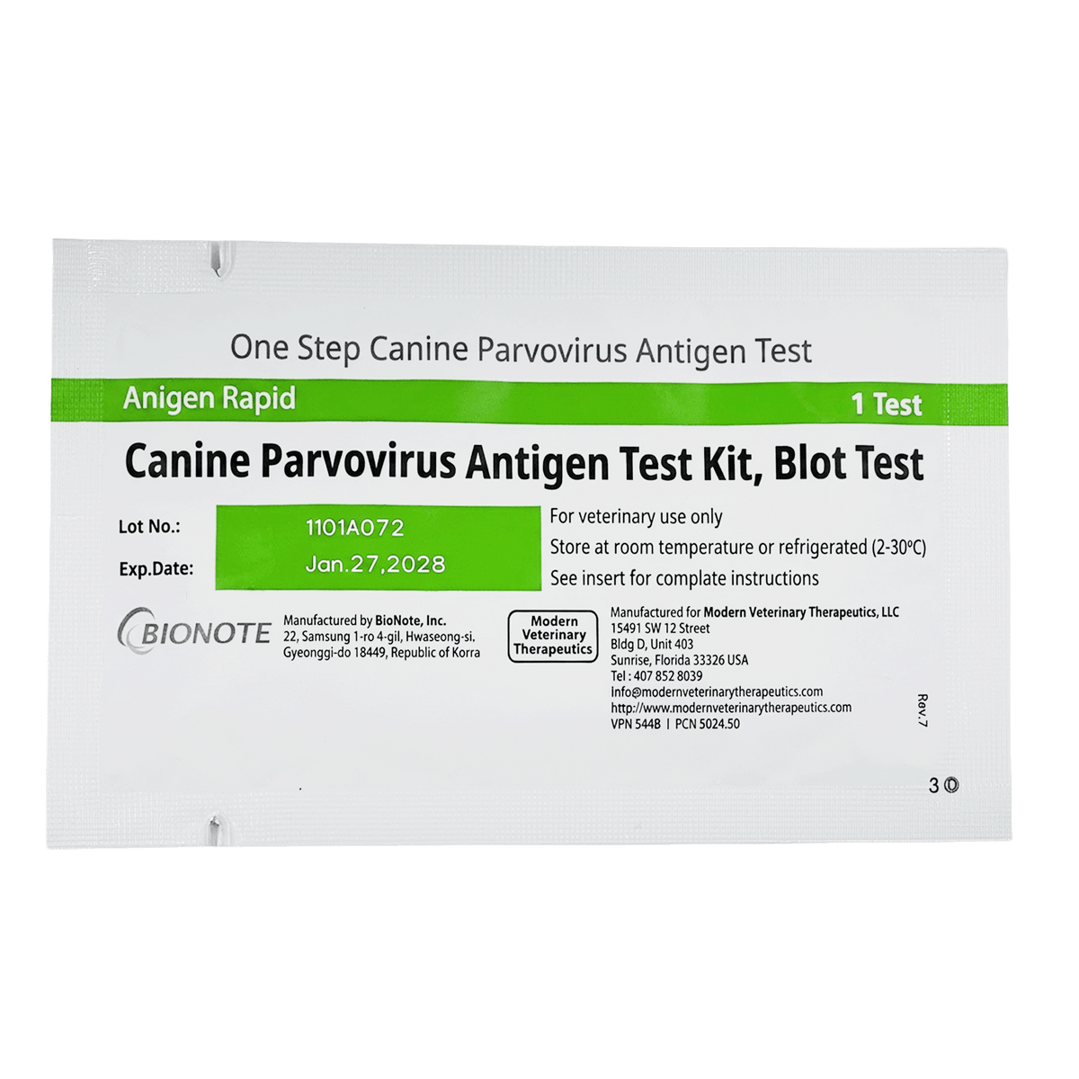 Antigen Canine Parvovirus Rapid Test Kit