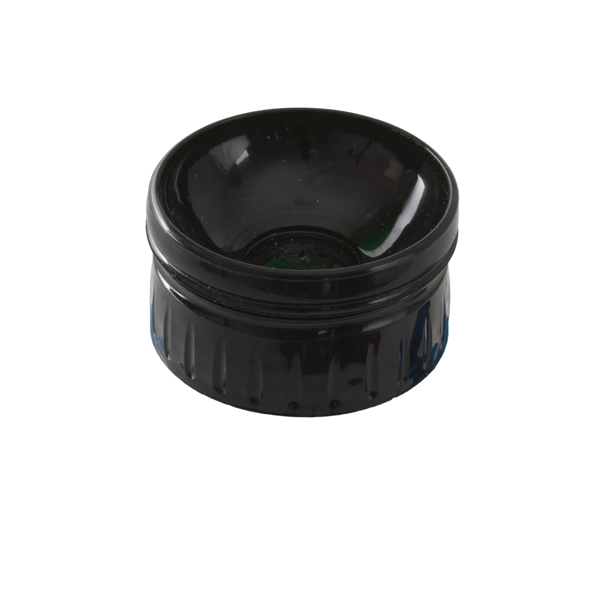 AV Blue Collection Bottle,"Black screw cap close-up with open interior"