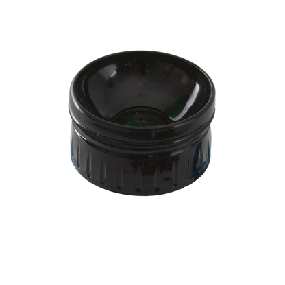 AV Blue Collection Bottle,"Black screw cap close-up with open interior"